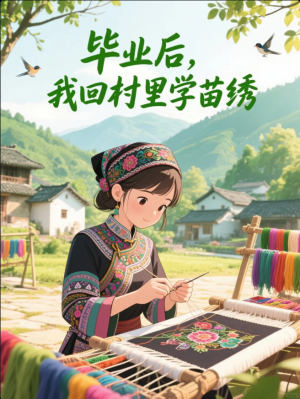 毕业后,我回村里学苗绣